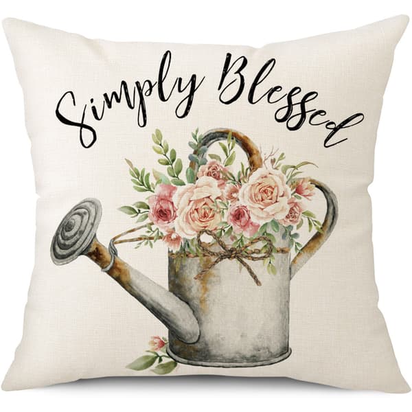 Sæt med 4 smukke blomstermønstrede pudebetræk - 45 x 45 cm - Sofa