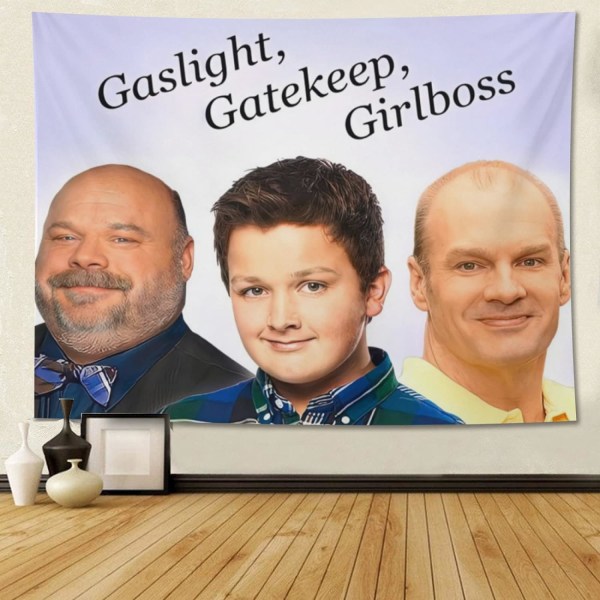 Sjov Meme Tapet Gaslight Gatekeep Girlboss Tapet Bertram Gibby Bob Duncan Kunstplakat til hjemmet Soveværelse Stue College Sovesal Dekoration 60 x 50 tommer