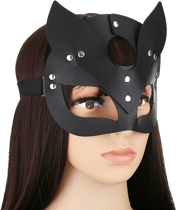 Luksus læder katte ræv maske til kvinder
