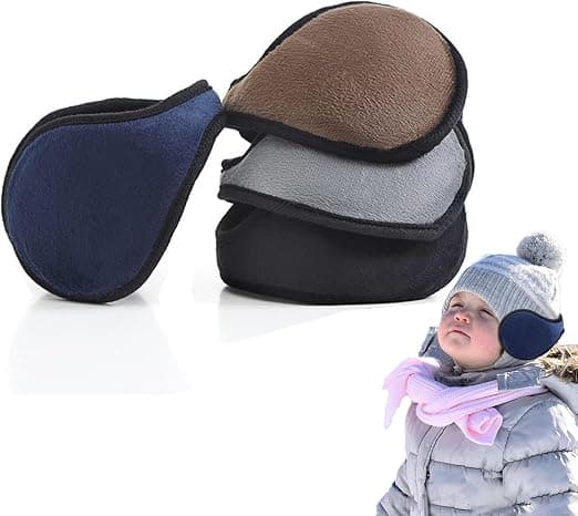 4 stk ørevarmere, sammenleggbare og strekkbare fleece ørevarmere, vinter