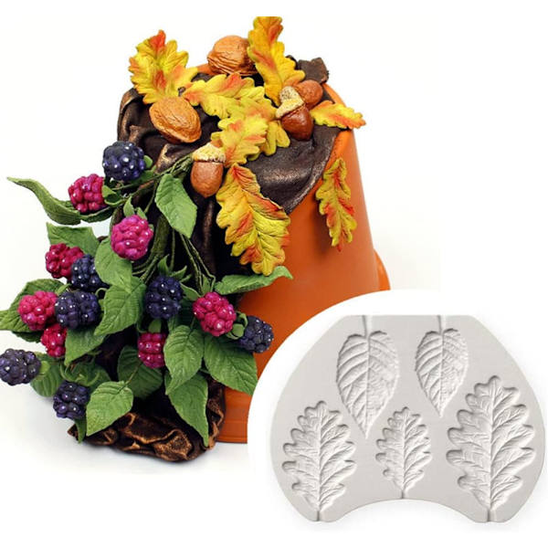 Blad Form Rose Flower Fondant Molds DIY Tårtdekorering