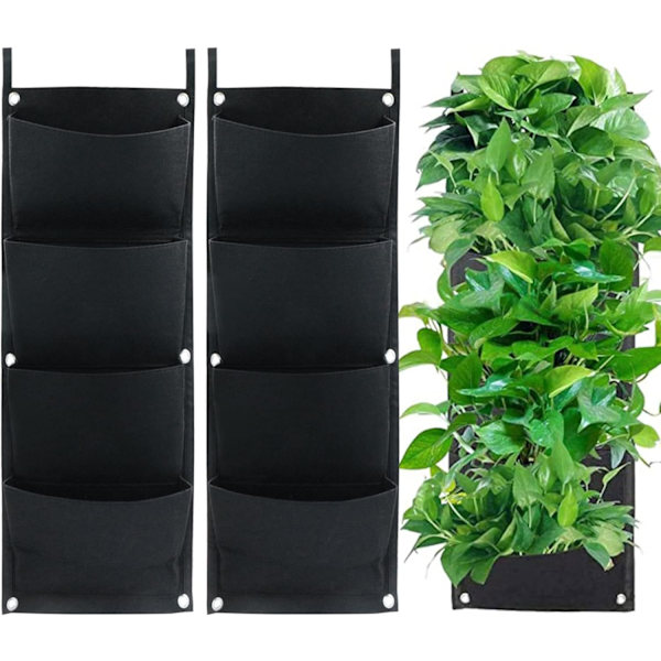2-pack vertikala hängande planteringsväskor, planteringsväskor, trädgårdshängande väskor,