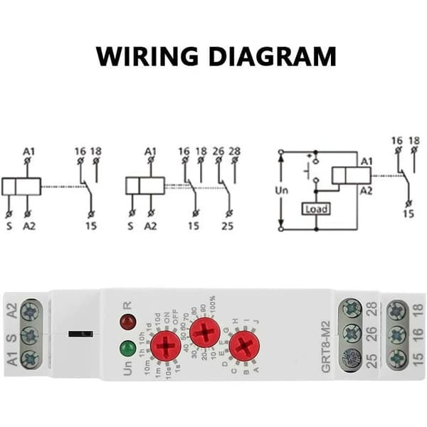 GRT8-M2 AC 220V 10-funktioners multifunktionstimerrelæ til DIN-skinnemontering