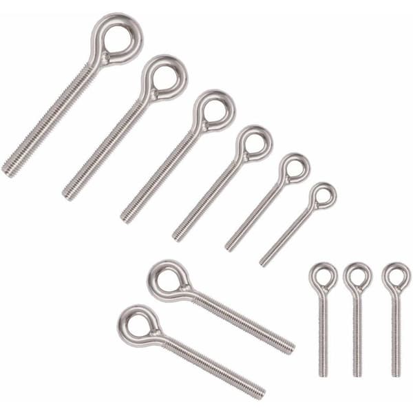 M5 304 Rustfritt Stål Lang Ring Skrue Gjengestang Ring Bolt 10P