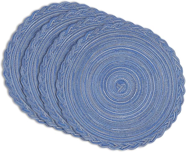 Runda vävda placemats, 4 st, 14,8\" flätade vävda placemats, attra