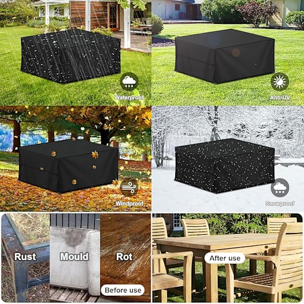 Vattentäta Trädgårdsmöbelöverdrag, 120*120*74cm Patio Trädgårdsmöbelöverdrag, 420D Oxford Skyddande Överdrag för Bord Stol Möbel, Utomhusmöbler
