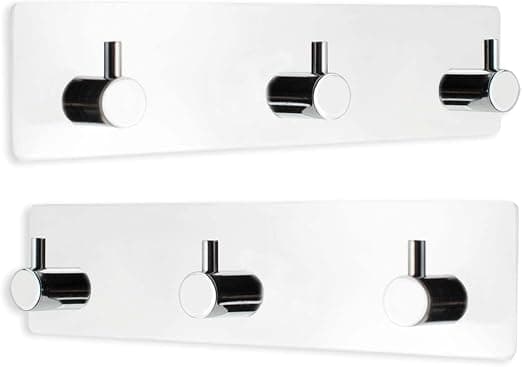 2-pack 3-krokar vattentäta rostfria självhäftande krokar för