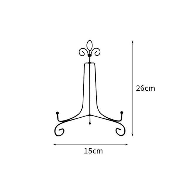 2 kpl Suuri Rautainen 26 cm Plakkikuvakehyksenpidike, Jalustalla, Näyttöpidike, Musta - Musta