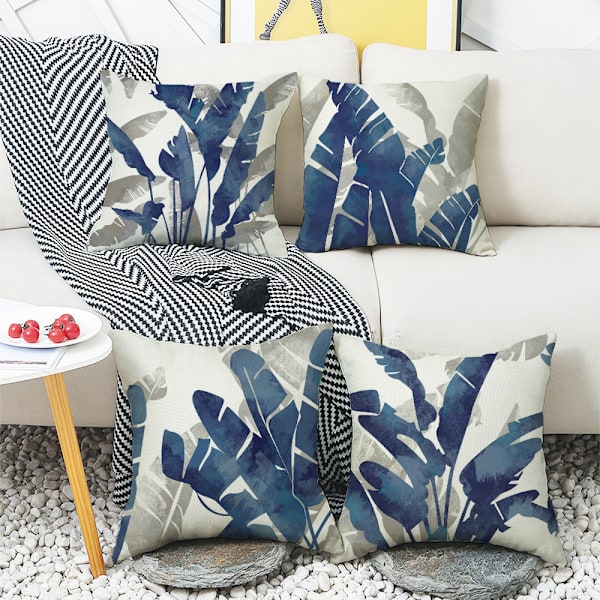 Set med 4 stycken enkla kuddfodral 45 x 45 cm, Kuddfodral för