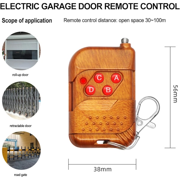 Pakke Universal Garagedørs Fjernbetjening - 433MHz - Klon til Afbryder, Garagedør, Rullegitterafbryder