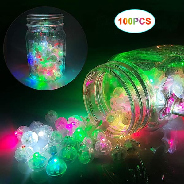 100 stk. LED ballonlamper, mini LED lysende ballonlamper, runde LED-kugler