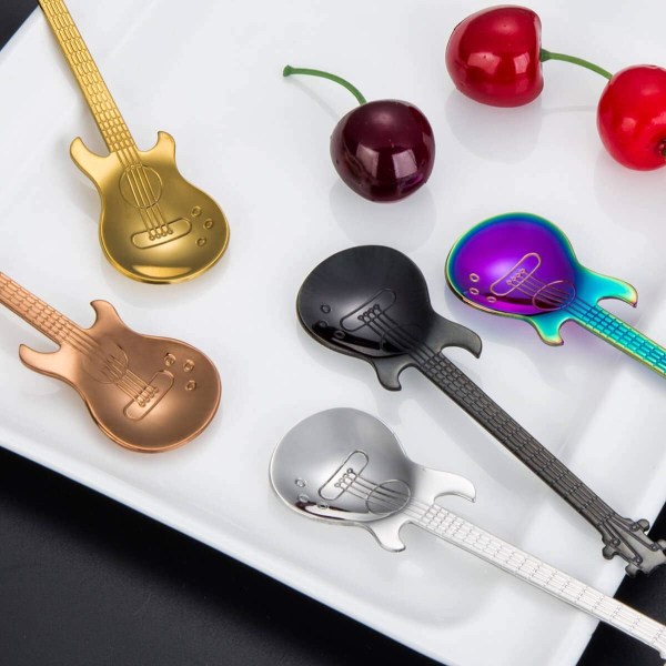 Gitarrsked Set Rostfritt Stål Kaffesked - Espressoskedar 5