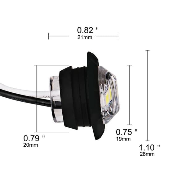 Side Markering Lys til Bil, 10stk 3/4\" Runde Positionslys, 12V/24V Side