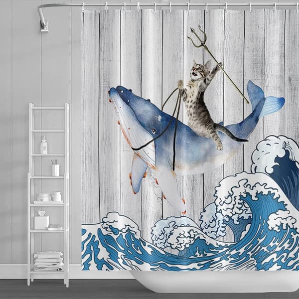 120x180cm Sjov Kat Hval Bruseforhæng