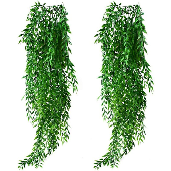 2 stk. kunstig efeu planter guirlande vin falske plastik blade W