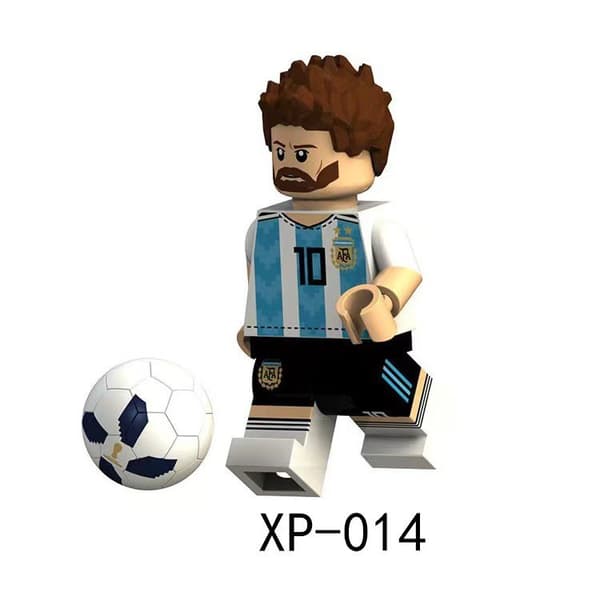 8 Fodboldstjerner Messi Beckham Ronaldo Mursten Krympende Legetøj