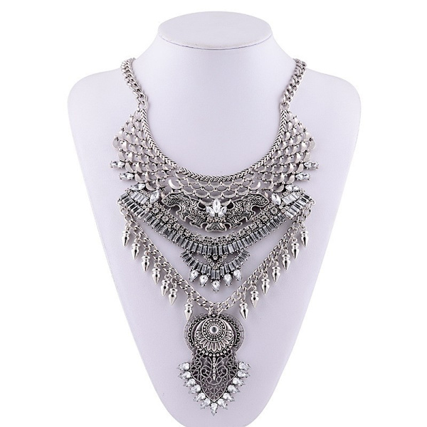 Kvinnors Halsband, Lång Frans Tjock Boho Punk Halsband