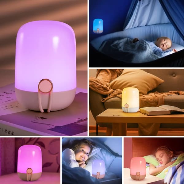 Nattlampe, LED-berøringsnattlampe for amming og svøping, USB