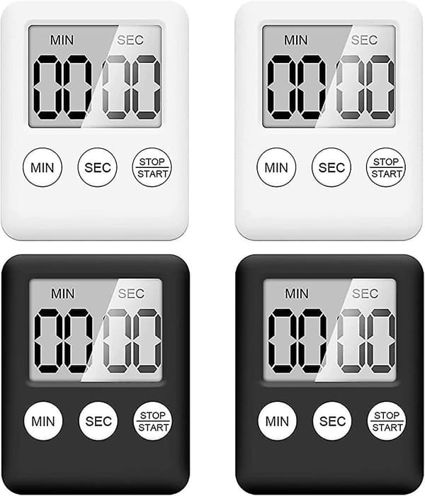 Stoppur, digital minuttimer med högt alarm, 3 i 1 installationsmetod minikökstimer