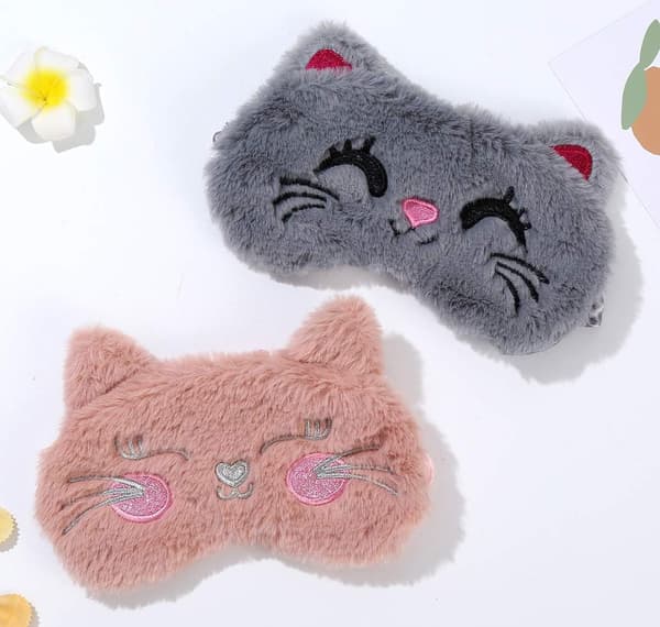 4 Pack Unicorn Sovmaske för Flickor Mjuk Plysch Ögonbindel Söt