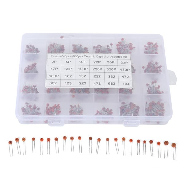 Keramisk kondensator sortiment 960 st MultiLayer 50V Lätt att bära DIY-kit