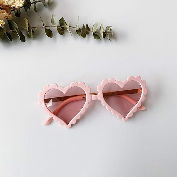 Hjärtformade UV-skyddande solglasögon för småbarn, babyflicka, pojke, glasögon för fotografering, fest, strand, utomhus, 1-8T, rosa