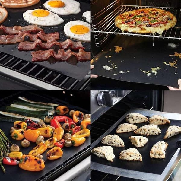 Sæt med 2 bageplader til grill | Genanvendelige, robuste og non-stick bageplader | Nemme at rengøre til grillning