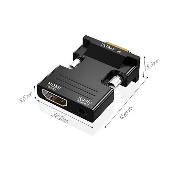 VGA till HDMI-adapter 1080P VGA hane till HDMI hona omvandlare för P