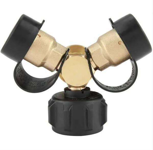 Propane Adapter, Messing Y-fitting Tee Adapter med Måler