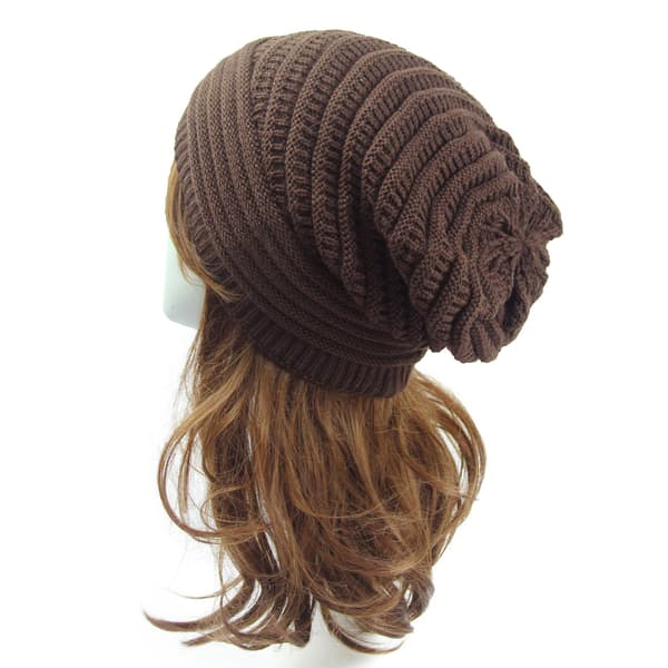 Vinterhatte til kvinder, varme, tykke, bløde kabelstrikket beanie-hatte til kvinder