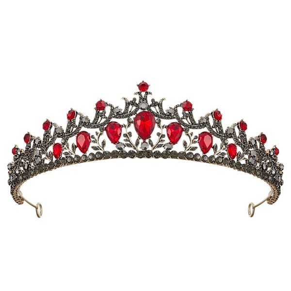 Punaiset diadeemit ja kruunut naisille, häädiadeemi morsiamelle, kristallipruunukruunu, syntymäpäiväpäähine, hiusasusteet