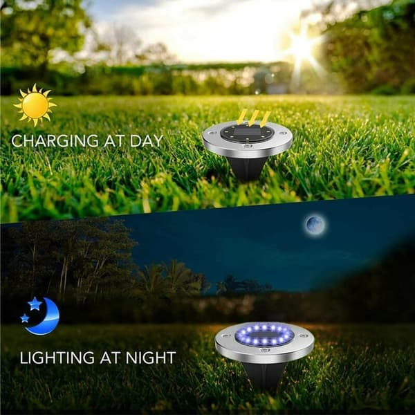 Utendørs solcellelys 8 LED 4 stk hagespotlys solcellelys vanntett IP65