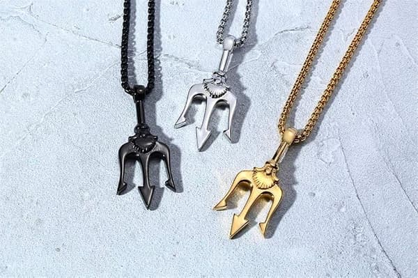 Trident Vedhæng i Rustfrit Stål Antik Grækenland Amulet Halskæde til Mænd, Gave til