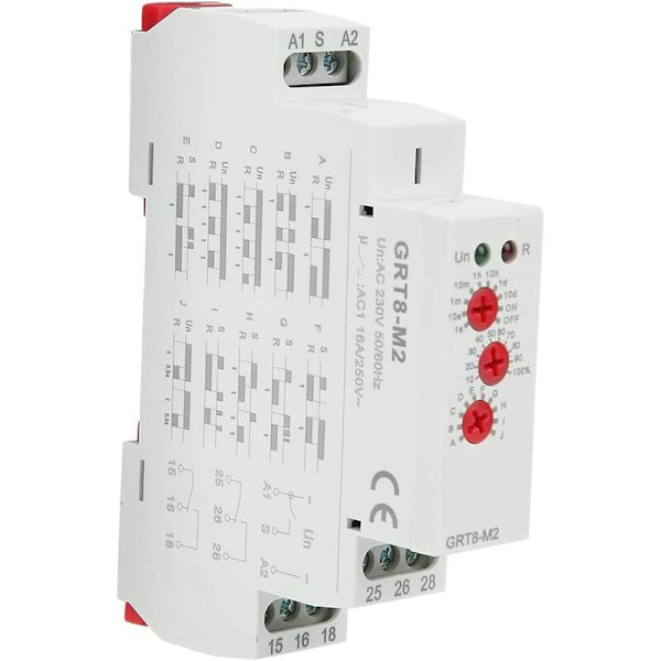 GRT8-M2 AC 220V 10-toiminen monitoiminen ajastinrele DIN-kiskoon