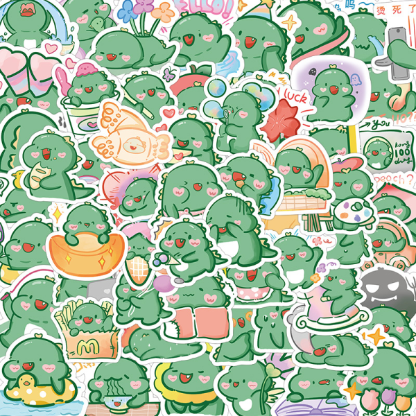 60 st Little Dinosaur Stickers Cartoon Animal Decals