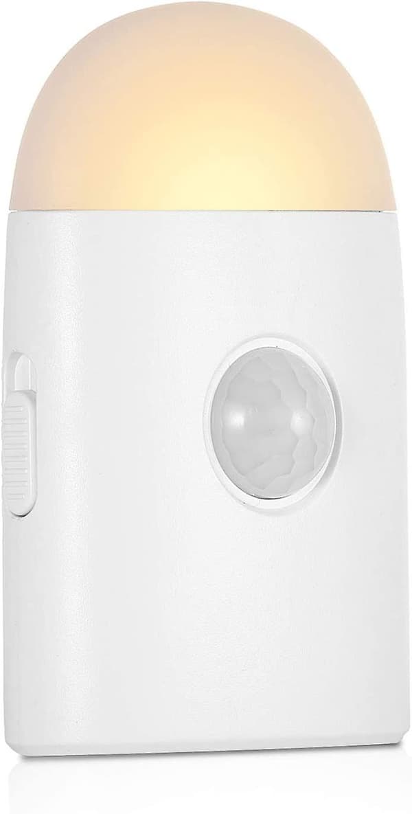 Led nattlys med bevegelsessensor, (1 stk) USB-oppladbar, lyssensor nattlys, skaplampe