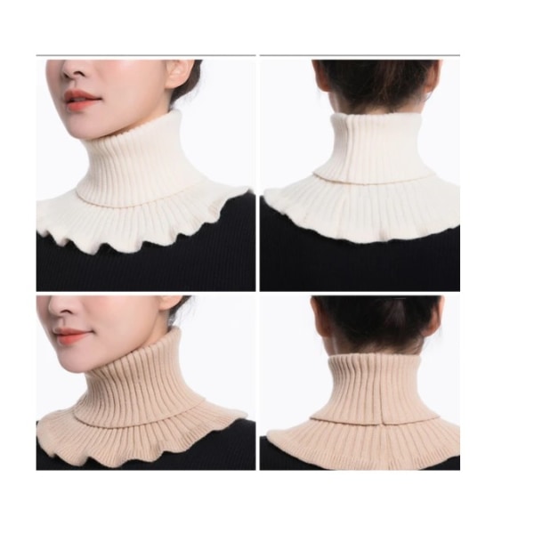 2 stk Kvinder strikket uld falsk halstørklæde ensfarvet elastisk krig