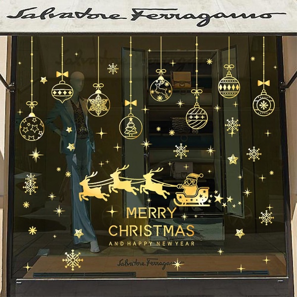 Christmas Window Clings, Ren Santa Claus Kikar Fönster Stickers
