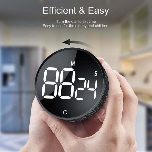 Digitala kökstimers, visuella timers Stor LED-display Magnetisk