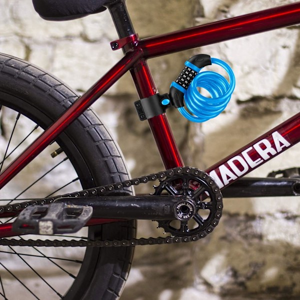 Cykellås, Lang 120cm x 12mm, Tyverisikret Kabel til Cykel Scooter Motorcykler Cykelport med 5-cifret Smart Kode (Blå)