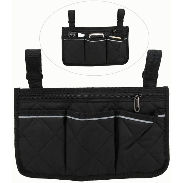 Side Håndliste Opbevaringspose, Side Håndliste Opbevaring Multi-Pocket Opbevaringspose Pung med Reflekterende Strimmel Bærbar