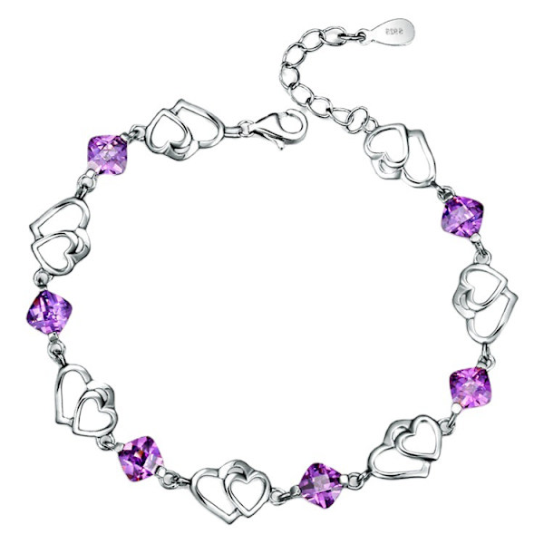 Hjerteformet hul armbåndsanheng, smykkegave til kvinner og jenter, 1 stk.