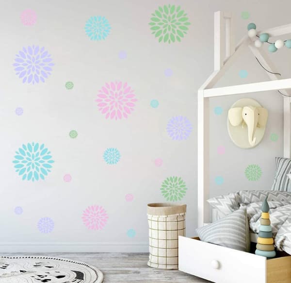 Et sæt miljøvenlige og allergivenlige wallstickers Blødt stof