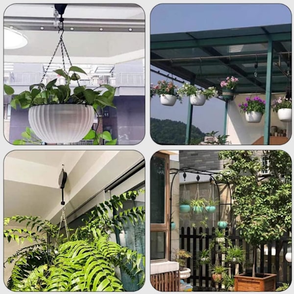 2 stk. Justerbar Heavy Duty Remskive Krog Plante Remskive Krog, Plante Remskive Hanger Justerbar Hængende Kurv Retractible Loft Krog til Hængende Planter Pot