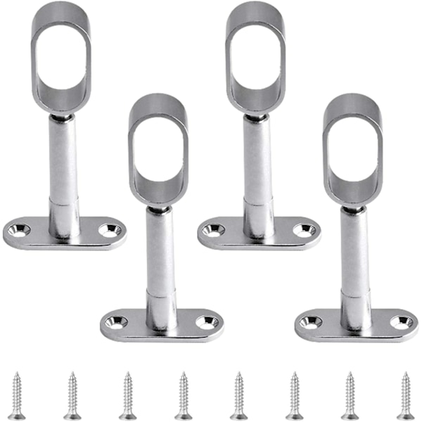 Pakke Justerbare Ovale Garderobestangbraketter Sink Legering Hul Stangholder for Garderobe Soverom Baderom