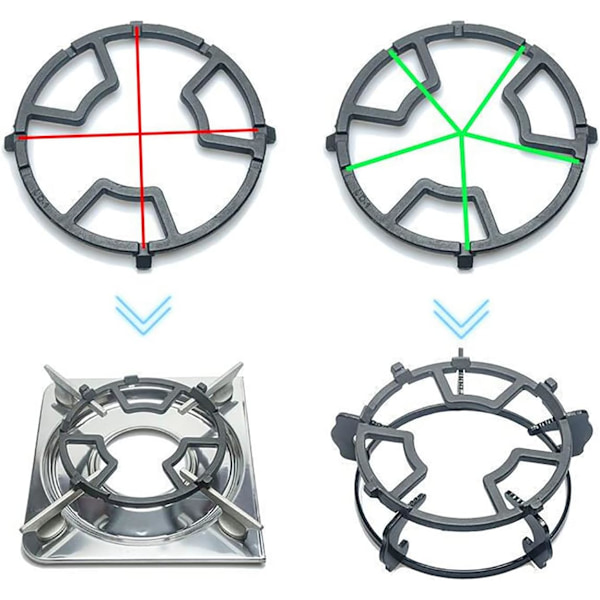 Gasskomfyr Topp Støtteringsring - 17,5 cm Rund Støpejernspan Hylle, Fire/Fem Kløer Matlagingstilpasning, Rett For Kjøkken Kaffe Potte Ovn Wok Liten Potte, 1