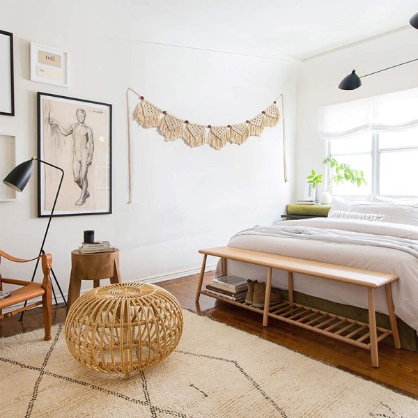 Macrame vävd tofs vävd liten flagga hem väggdekor - chic vägg