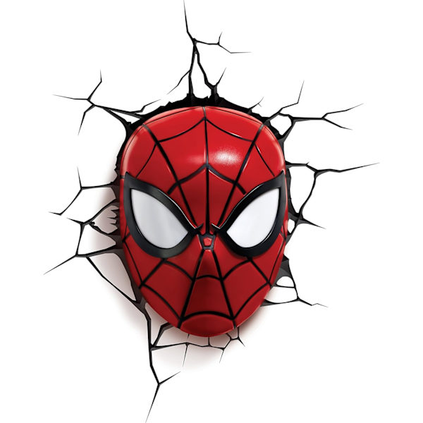 3DLight Marvel Spiderman Mask 3D Dekorationsljus, Plast, Röd