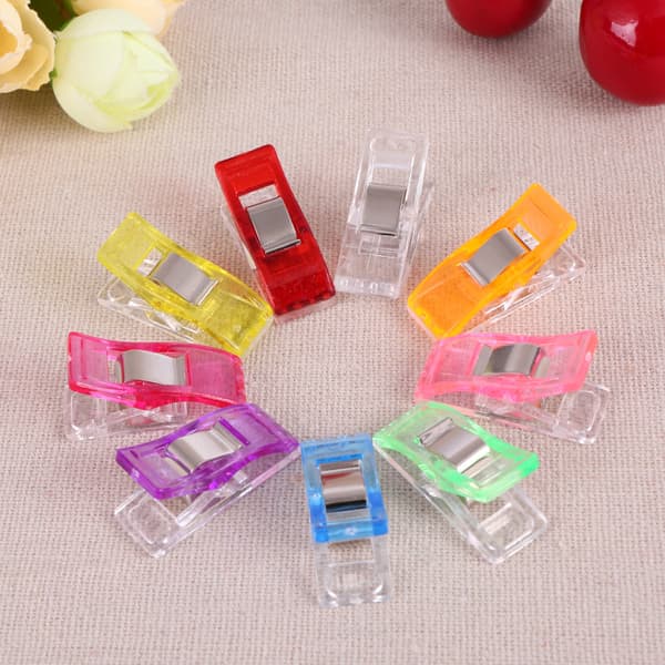 100 stk sy-klips, sy-klips, plast assorterte farger, Wonder Sewing