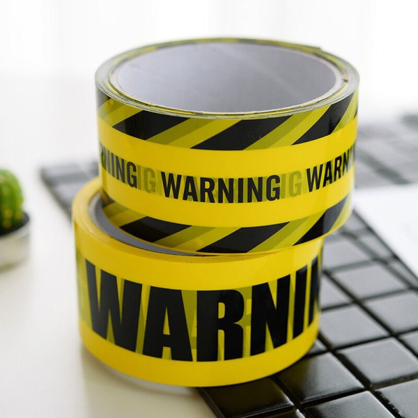 Warning Tape, Yellow Safety Tape 4.5cm x 25m Black and Yellow Sel